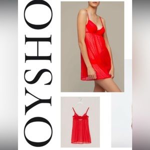 ❤️‍🔥Oysho BabyDoll Red Lingerie XS 32B